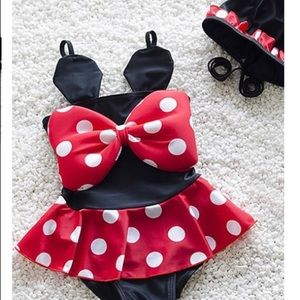 Girls mini mouse one piece bathing suit